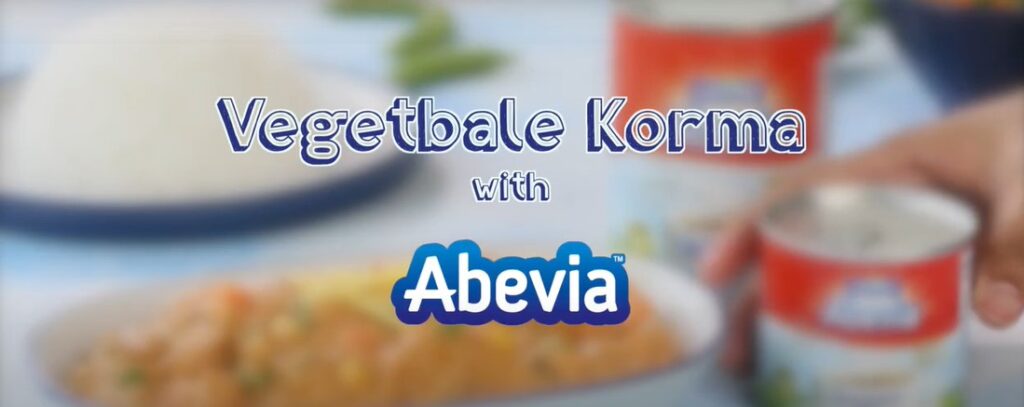 Vegetable Korma made with Nutridor Abevia condensed milk